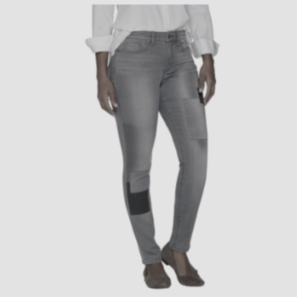 NEW Martha Stewart Patchwork Jeans *Gray* Size 8